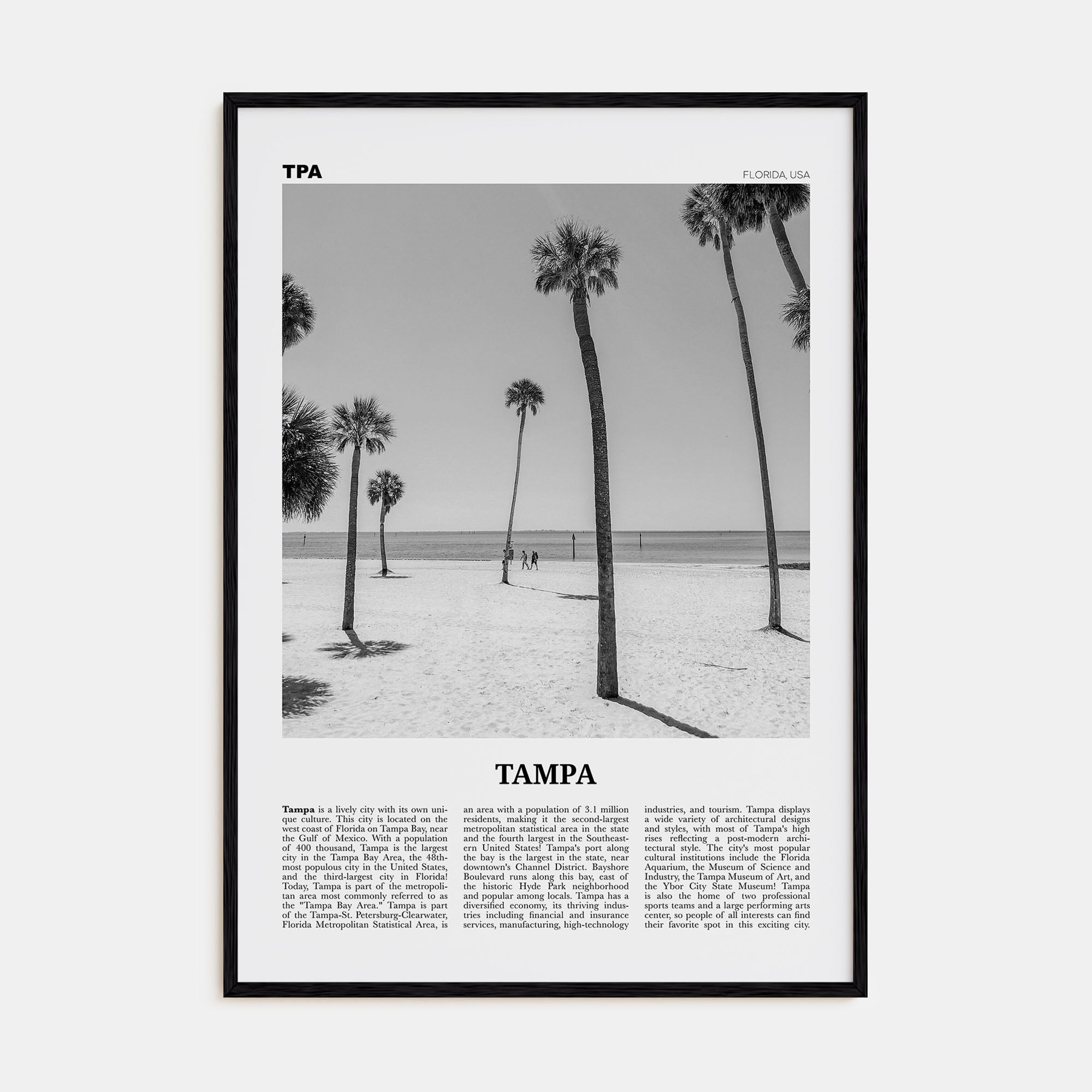 Tampa Travel B&W No 2 Poster