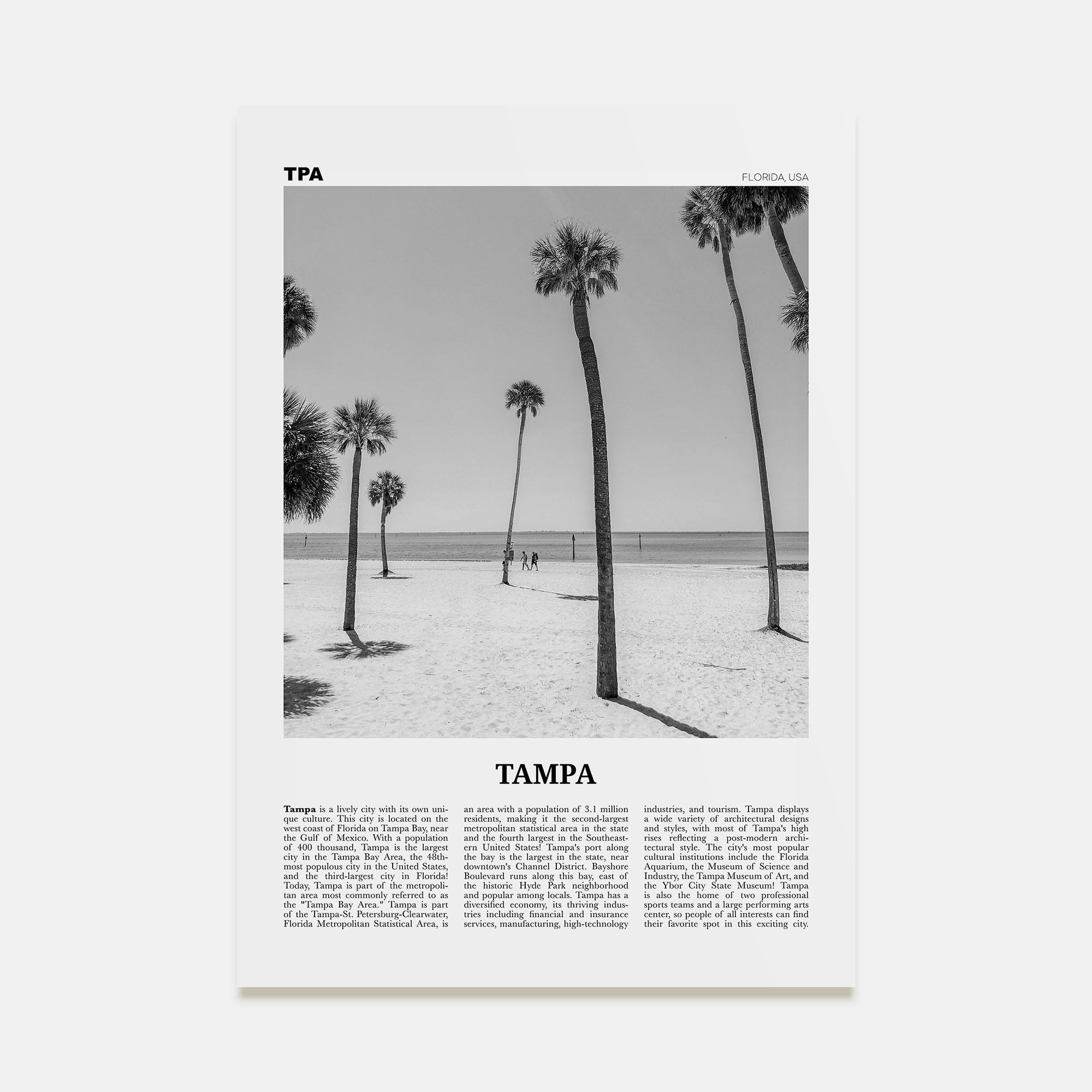 Tampa Travel B&W No 2 Poster