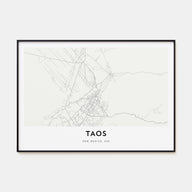 Taos Map Landscape Poster