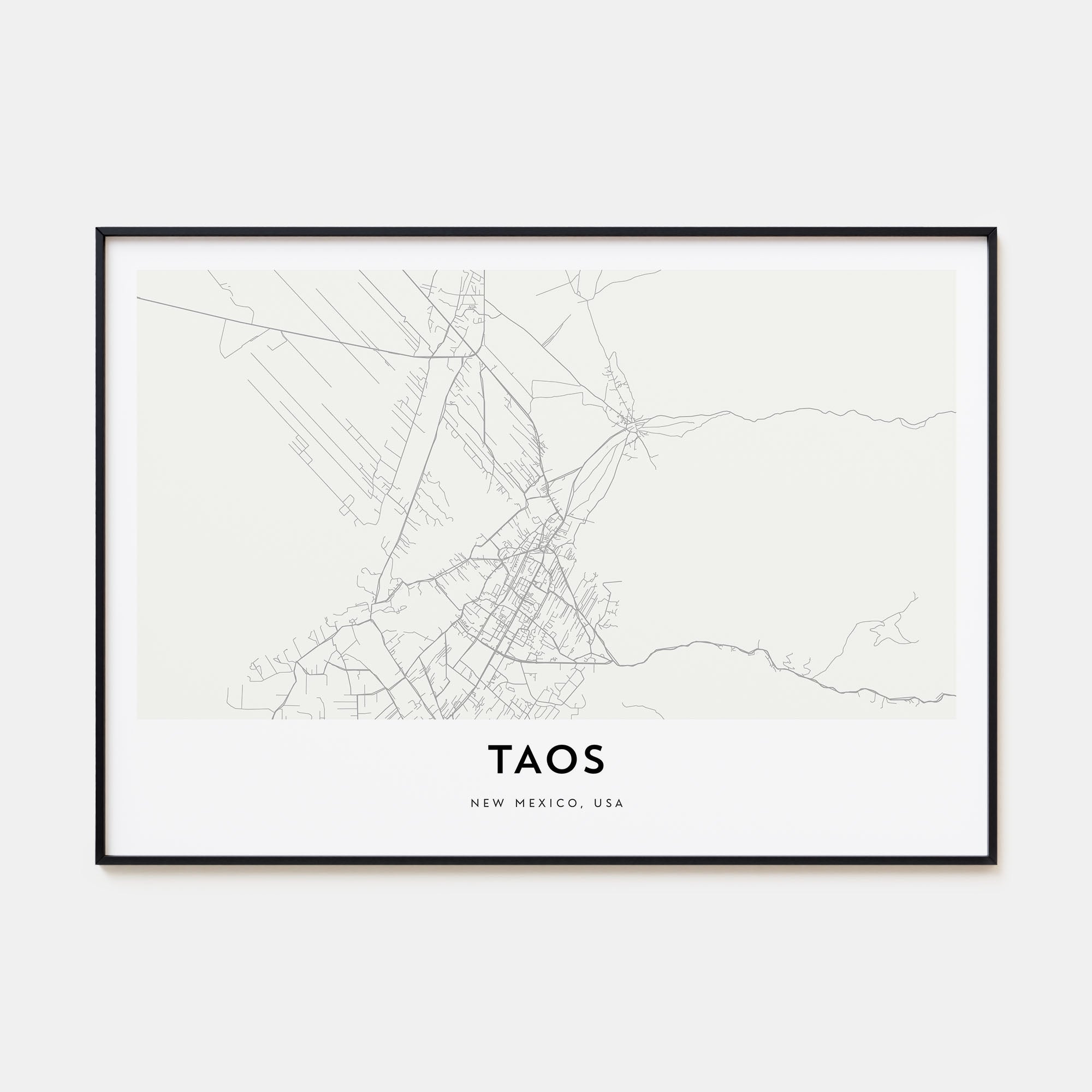 Taos Map Landscape Poster