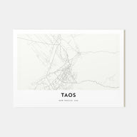 Taos Map Landscape Poster