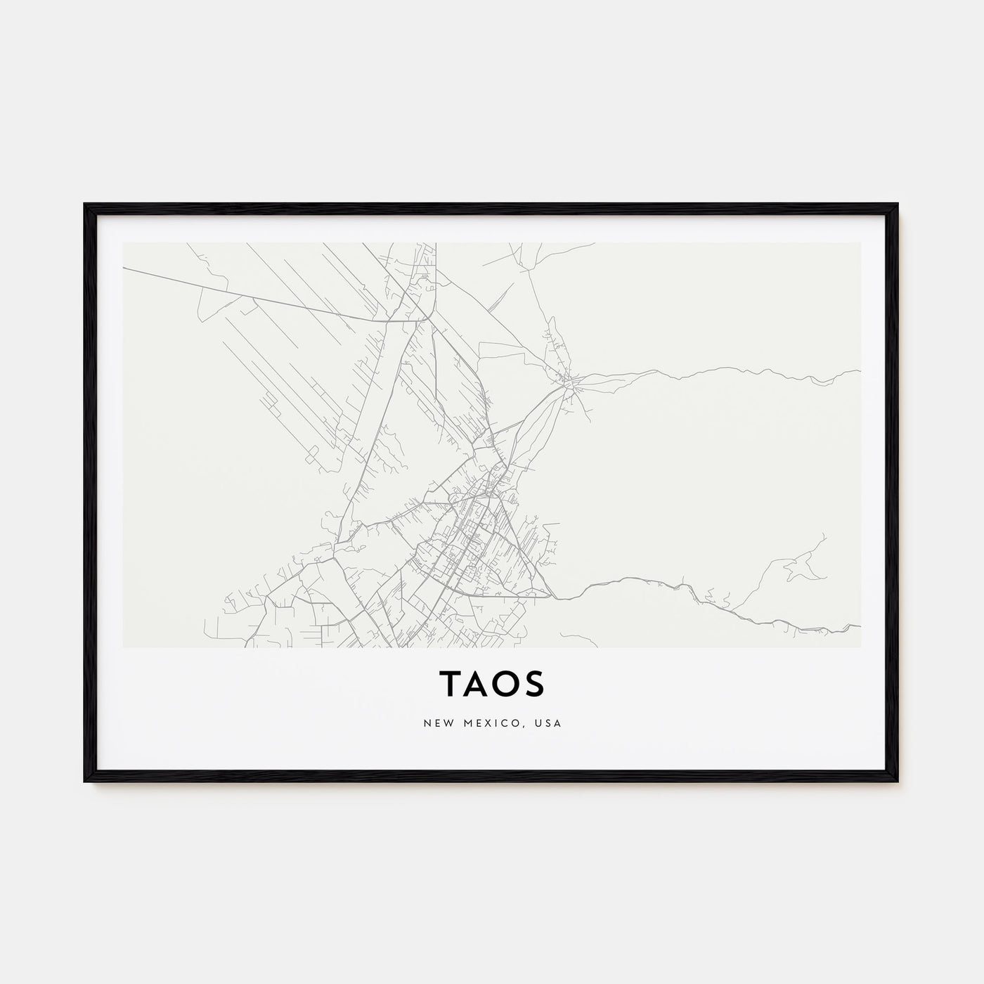 Taos Map Landscape Poster