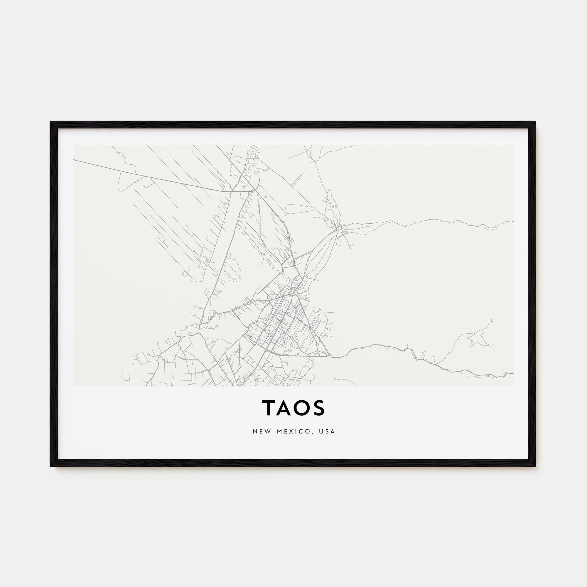 Taos Map Landscape Poster