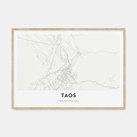 Taos Map Landscape Poster