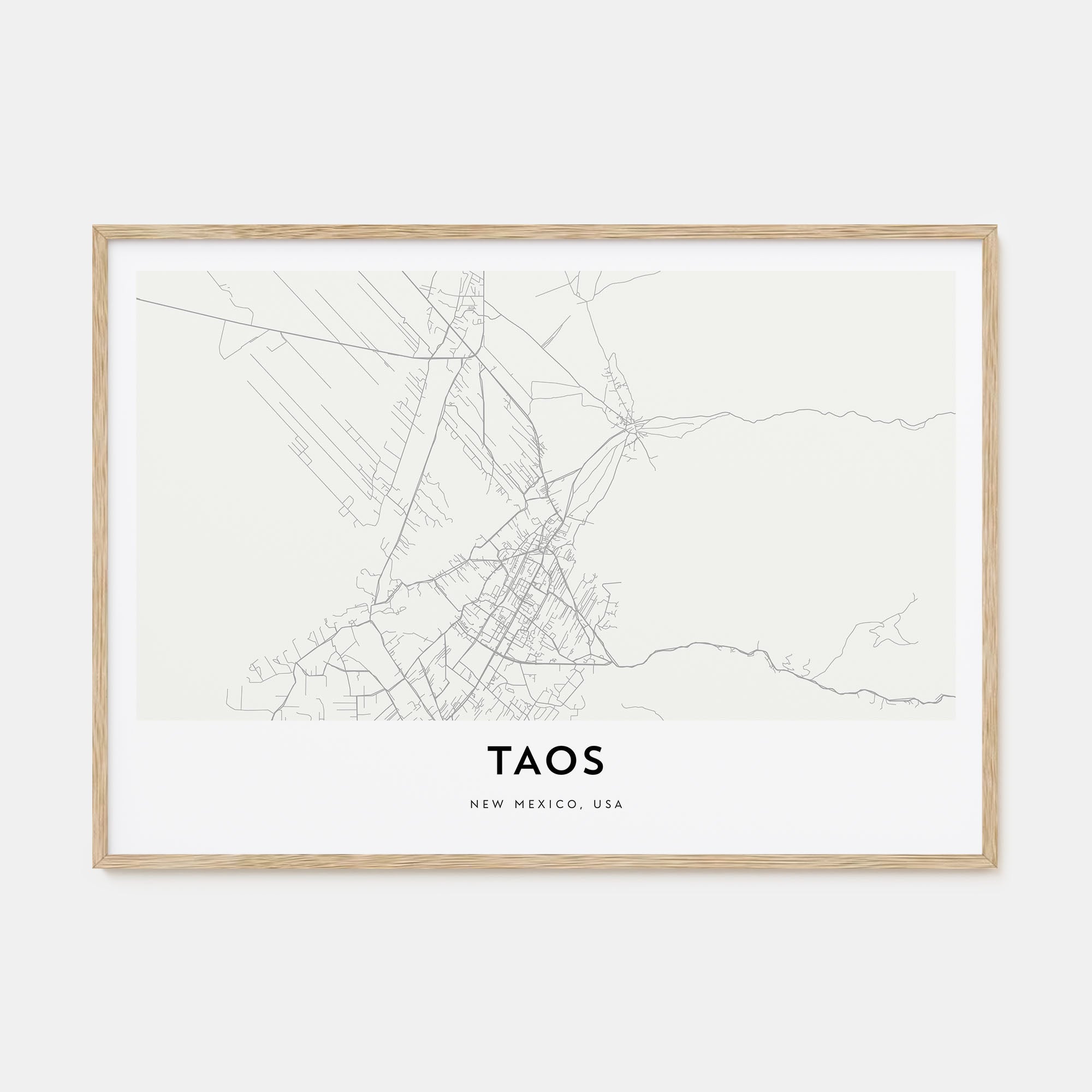 Taos Map Landscape Poster