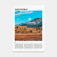 Taos Pueblo Travel Color Poster