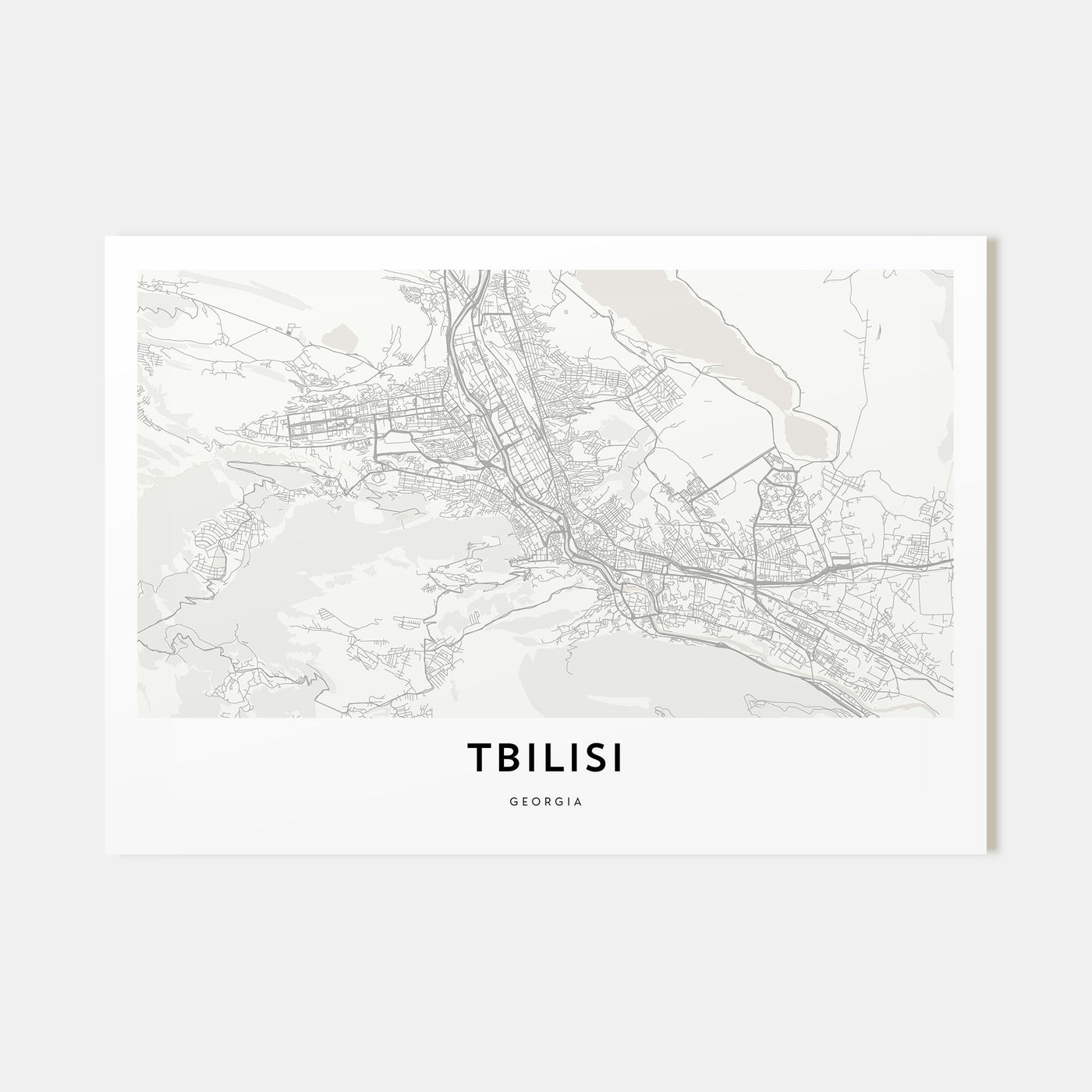 Tbilisi Map Landscape Poster