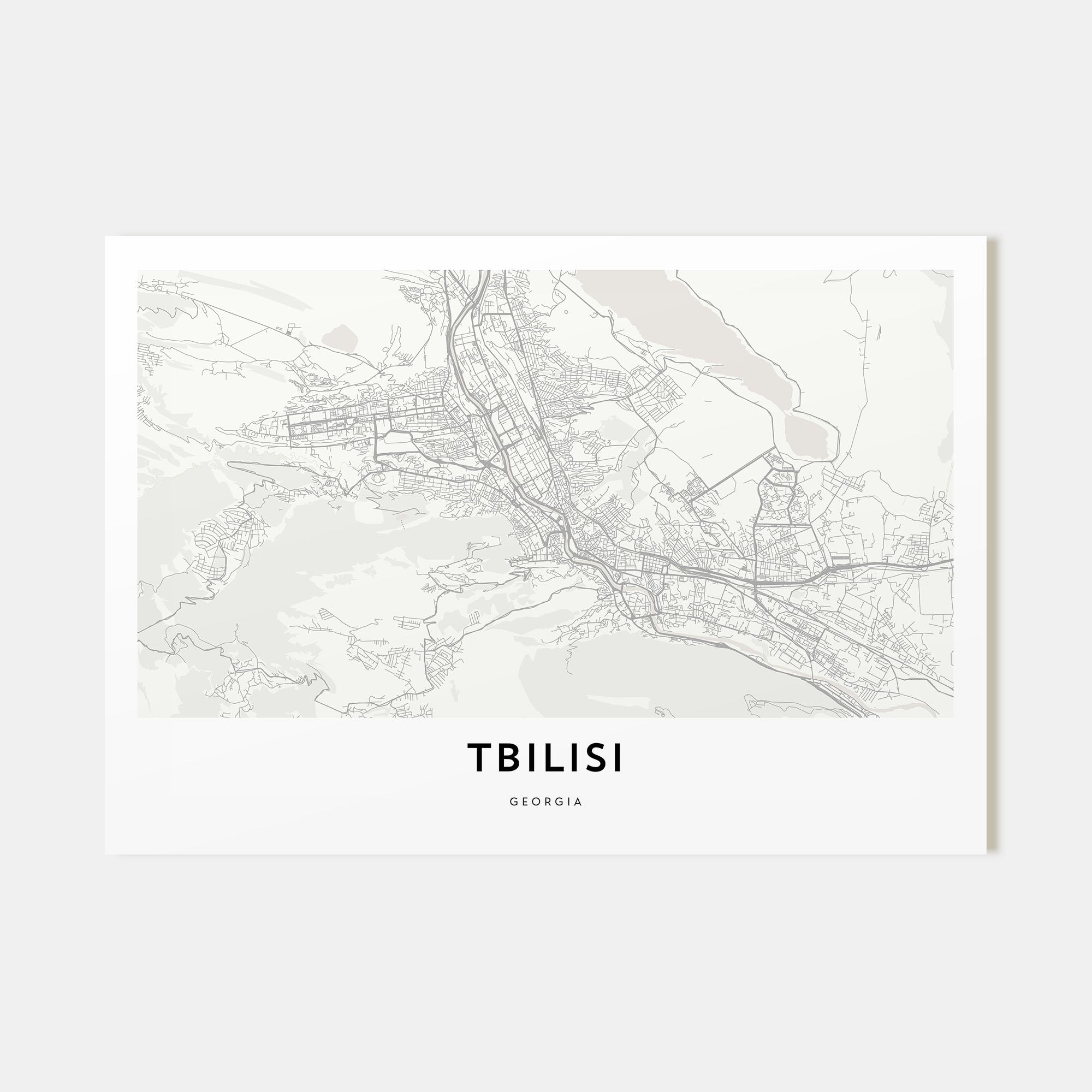 Tbilisi Map Landscape Poster