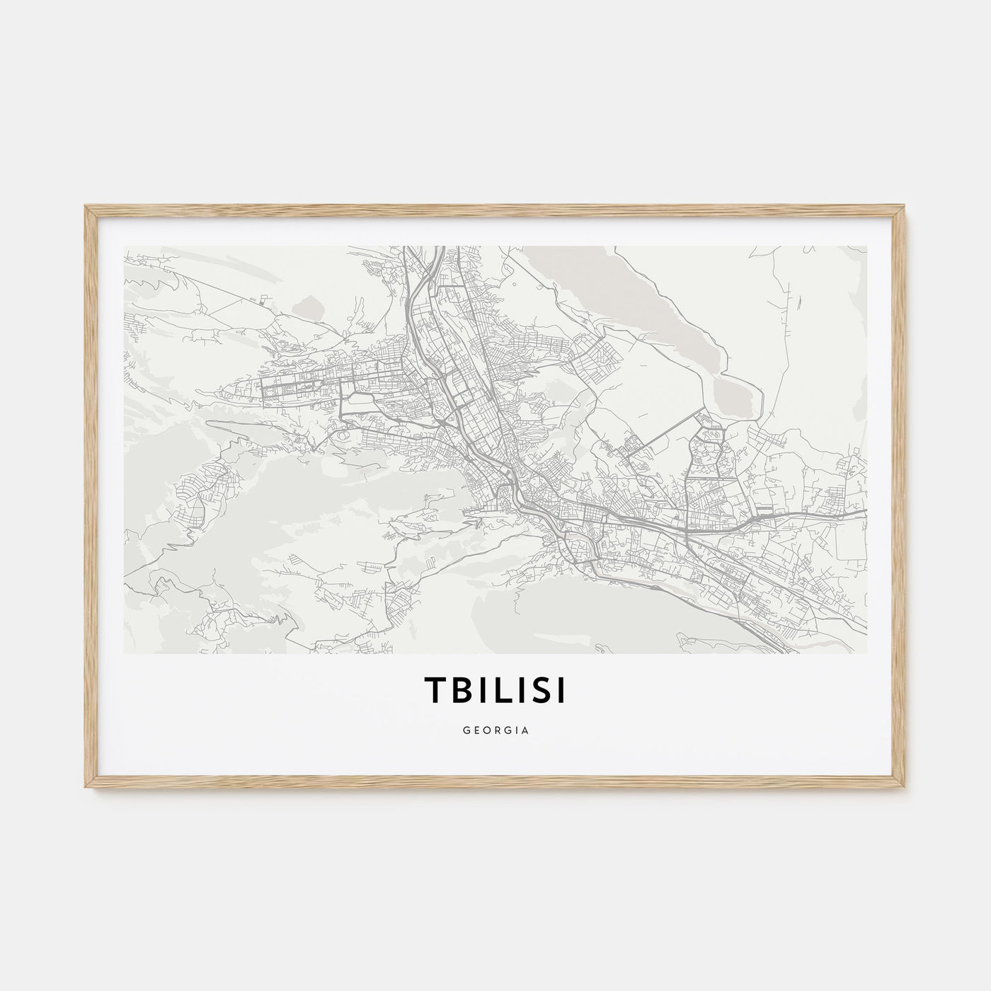 Tbilisi Map Landscape Poster