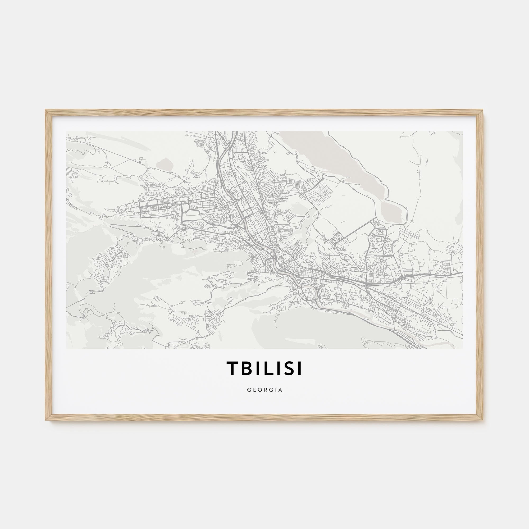 Tbilisi Map Landscape Poster
