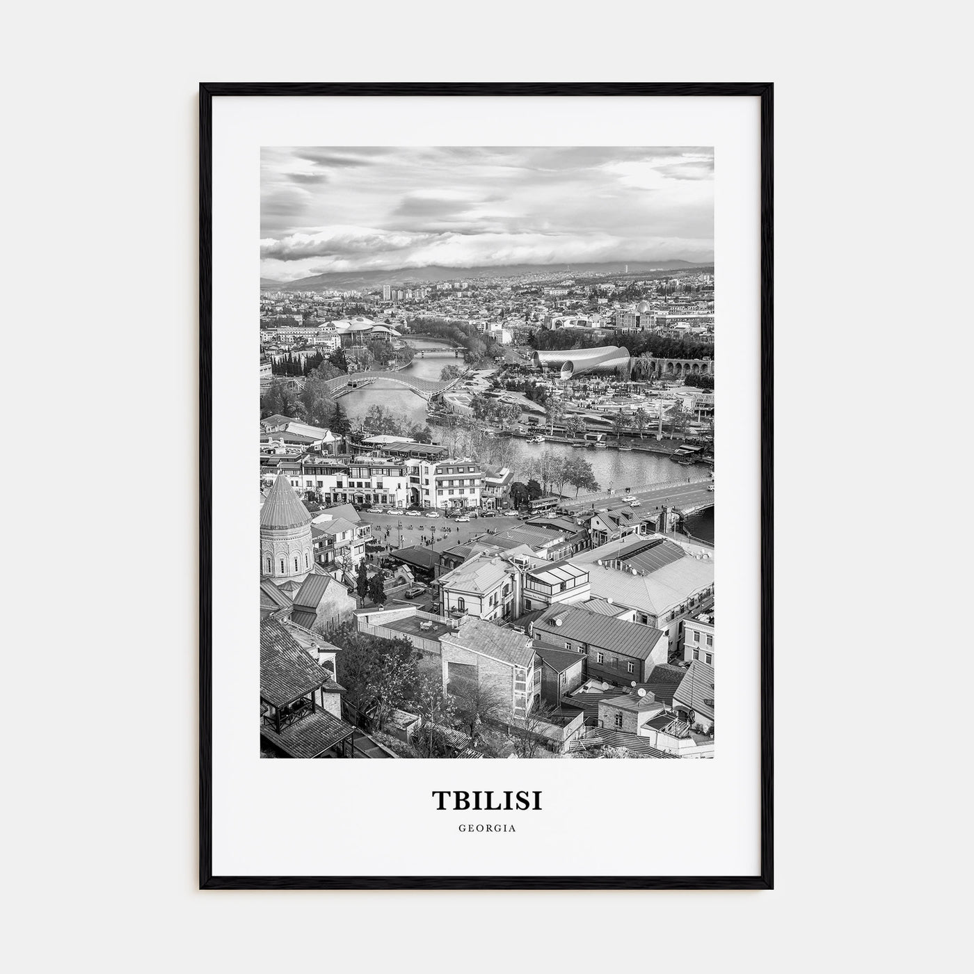 Tbilisi Portrait B&W Poster