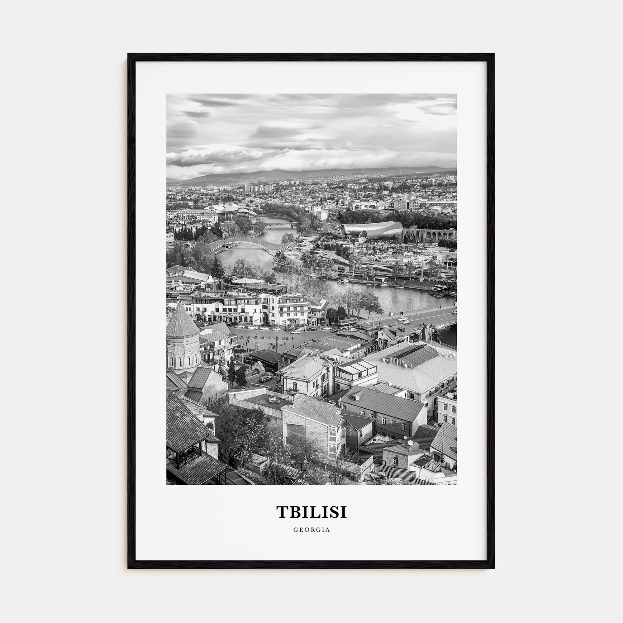 Tbilisi Portrait B&W Poster