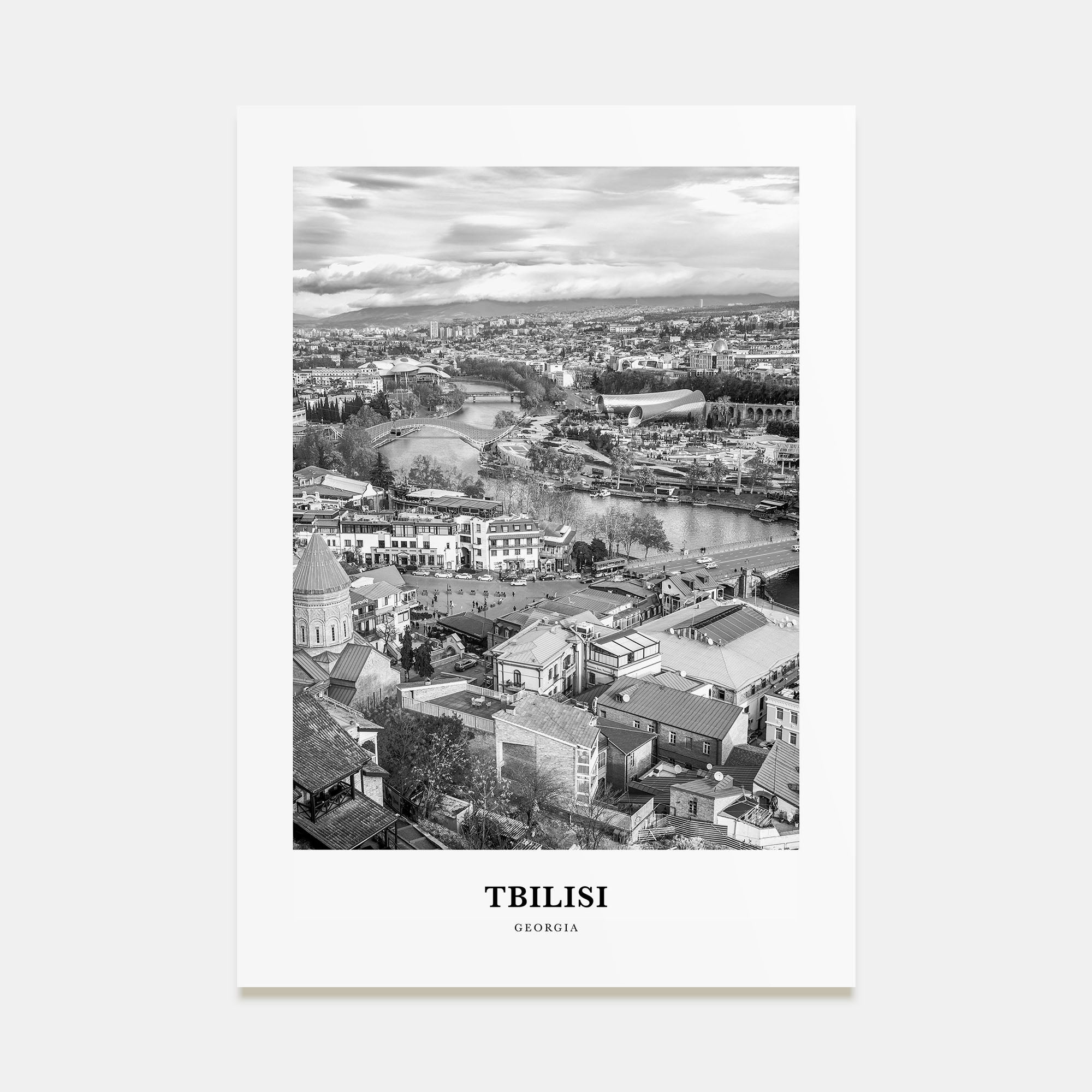 Tbilisi Portrait B&W Poster