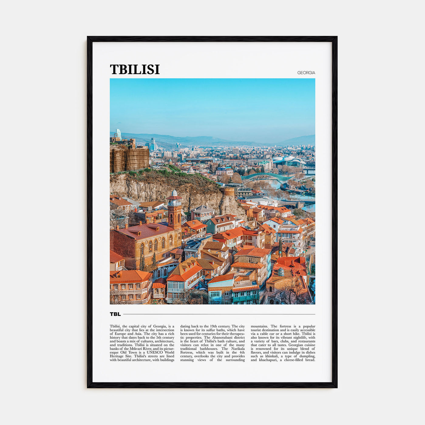 Tbilisi Travel Color Poster