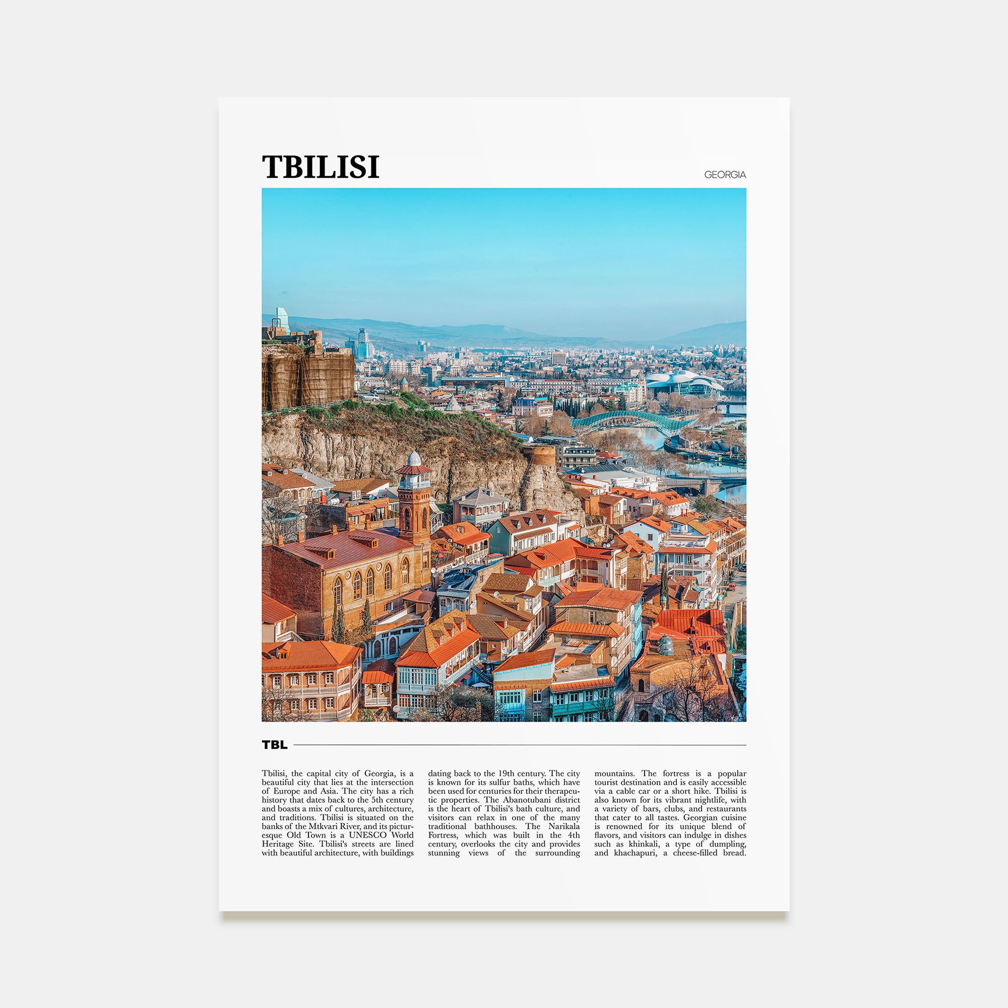Tbilisi Travel Color Poster