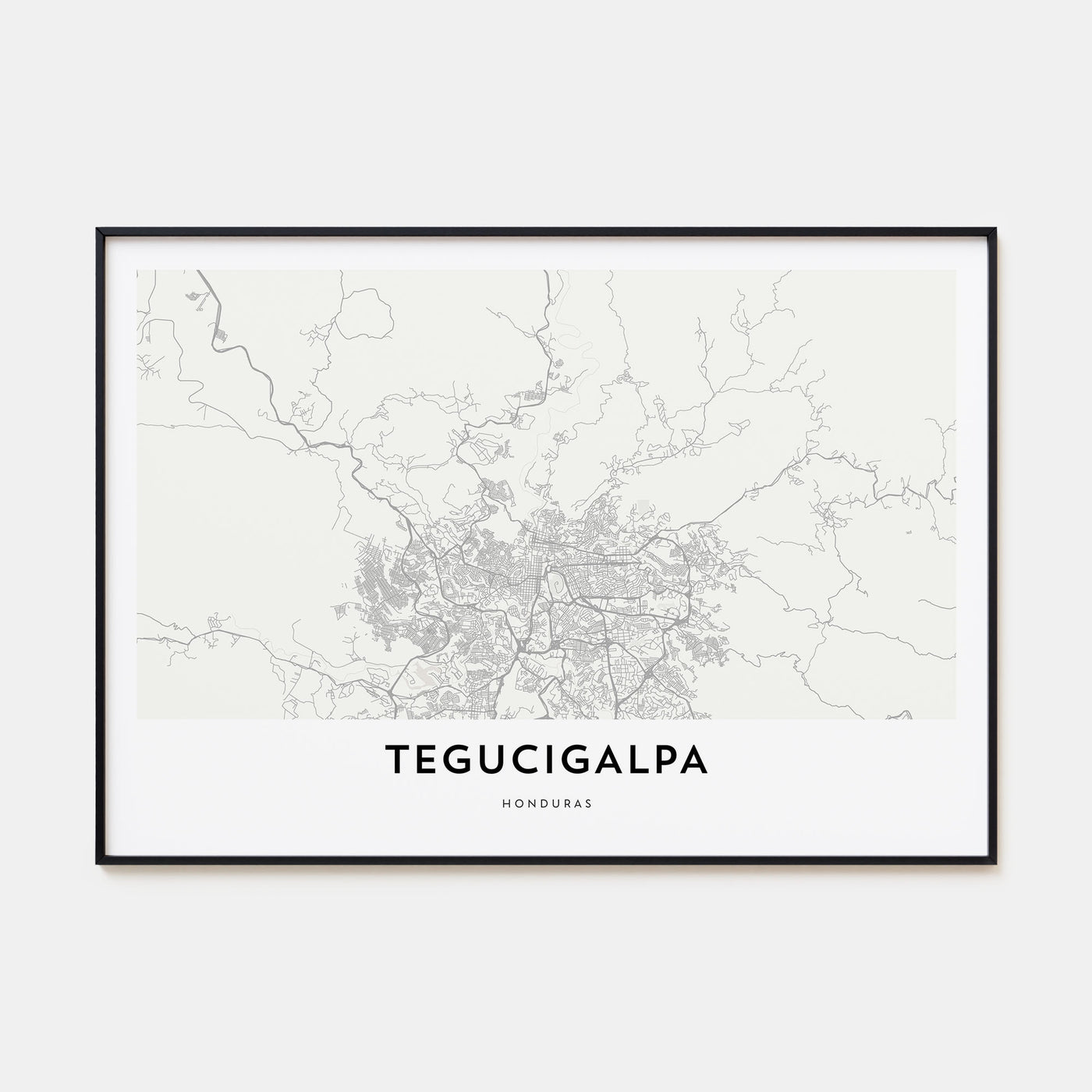 Tegucigalpa Map Landscape Poster