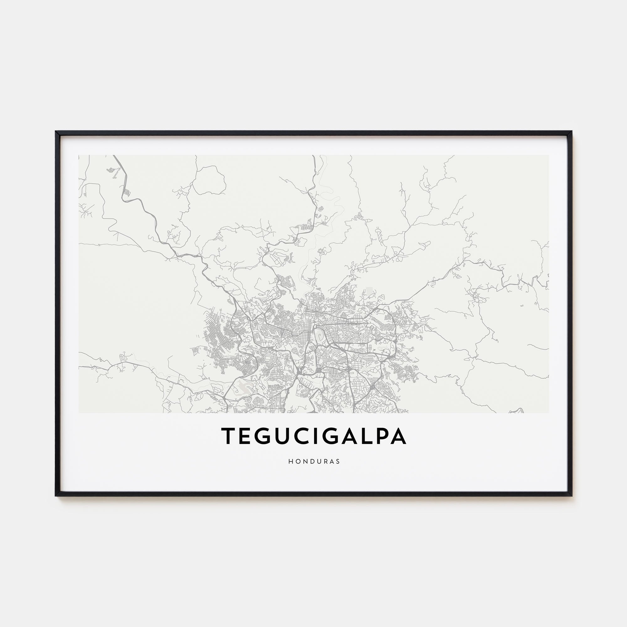 Tegucigalpa Map Landscape Poster