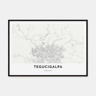 Tegucigalpa Map Landscape Poster
