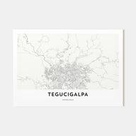 Tegucigalpa Map Landscape Poster