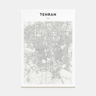 Tehran Map Portrait Poster