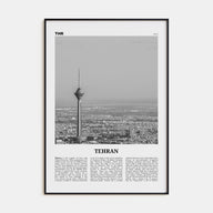 Tehran Travel B&W Poster