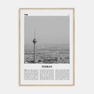 Tehran Travel B&W Poster