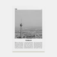 Tehran Travel B&W Poster