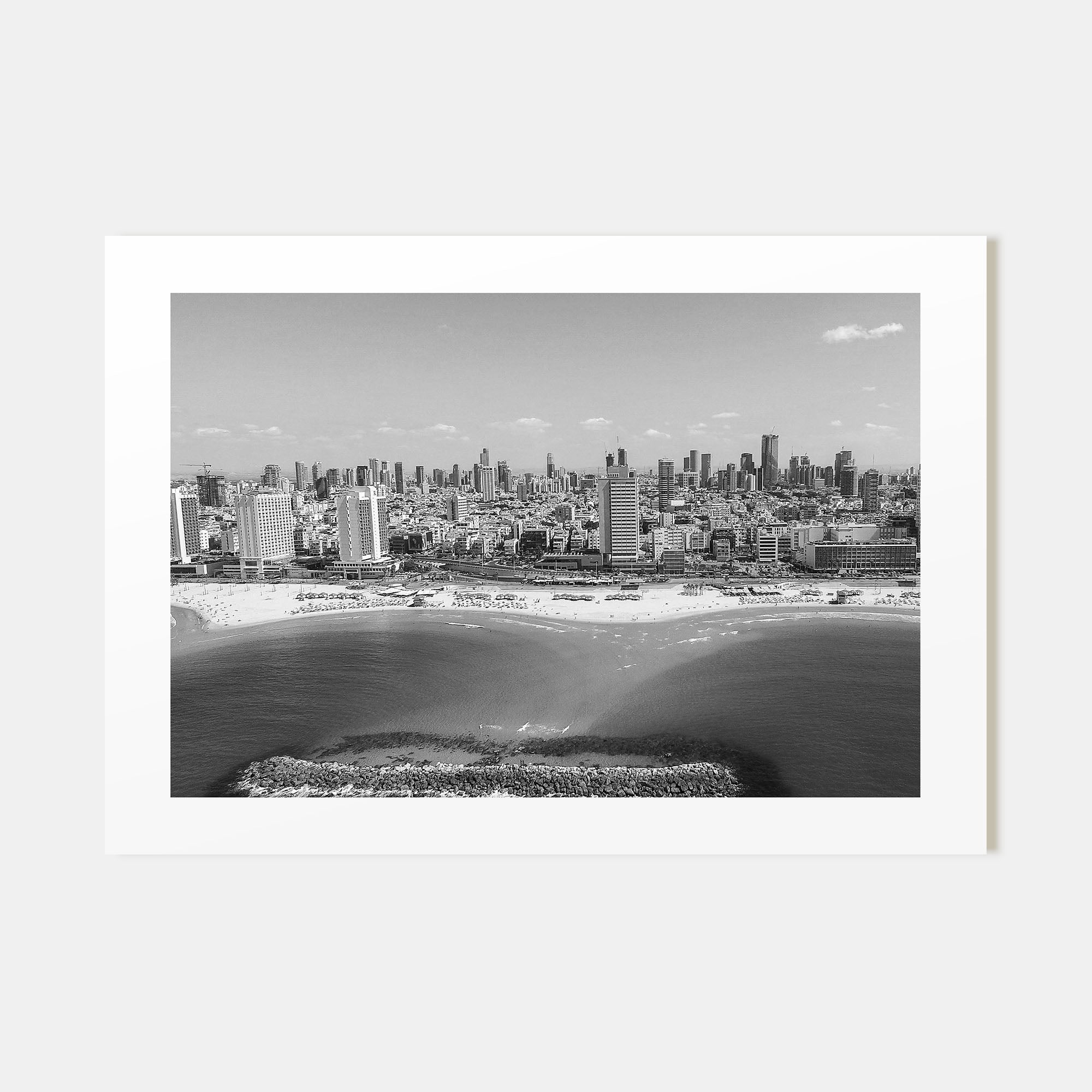 Tel Aviv Landscape B&W Poster