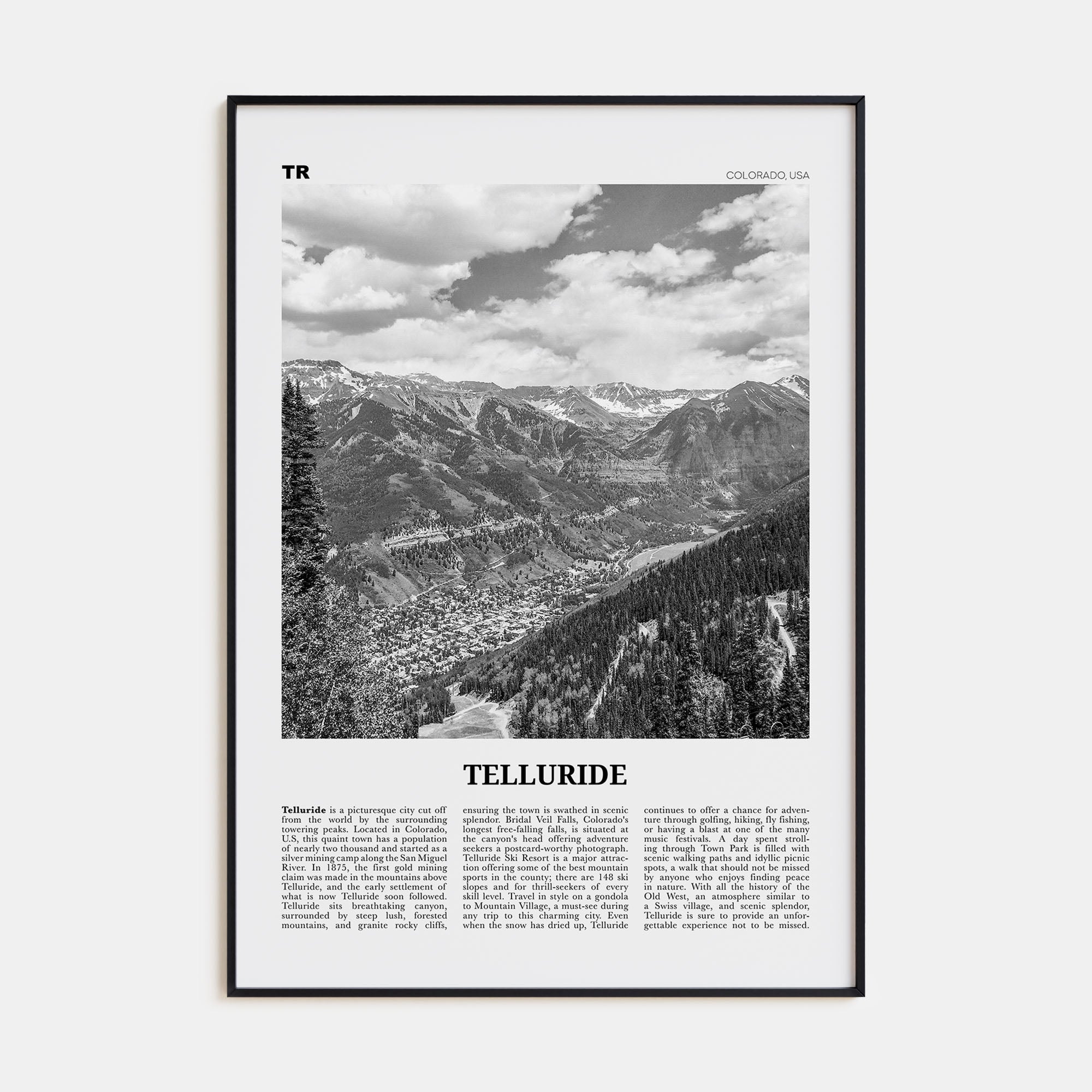Telluride Travel B&W No 1 Poster