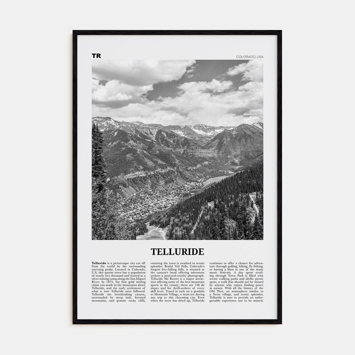 Telluride Travel B&W No 1 Poster