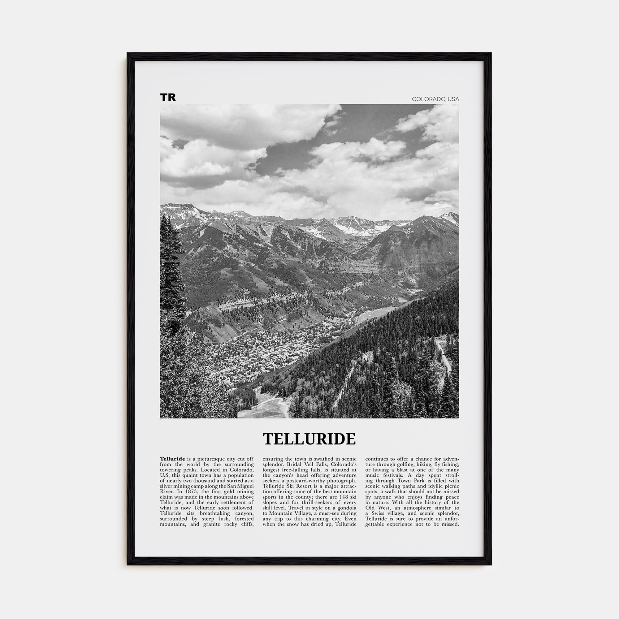 Telluride Travel B&W No 1 Poster