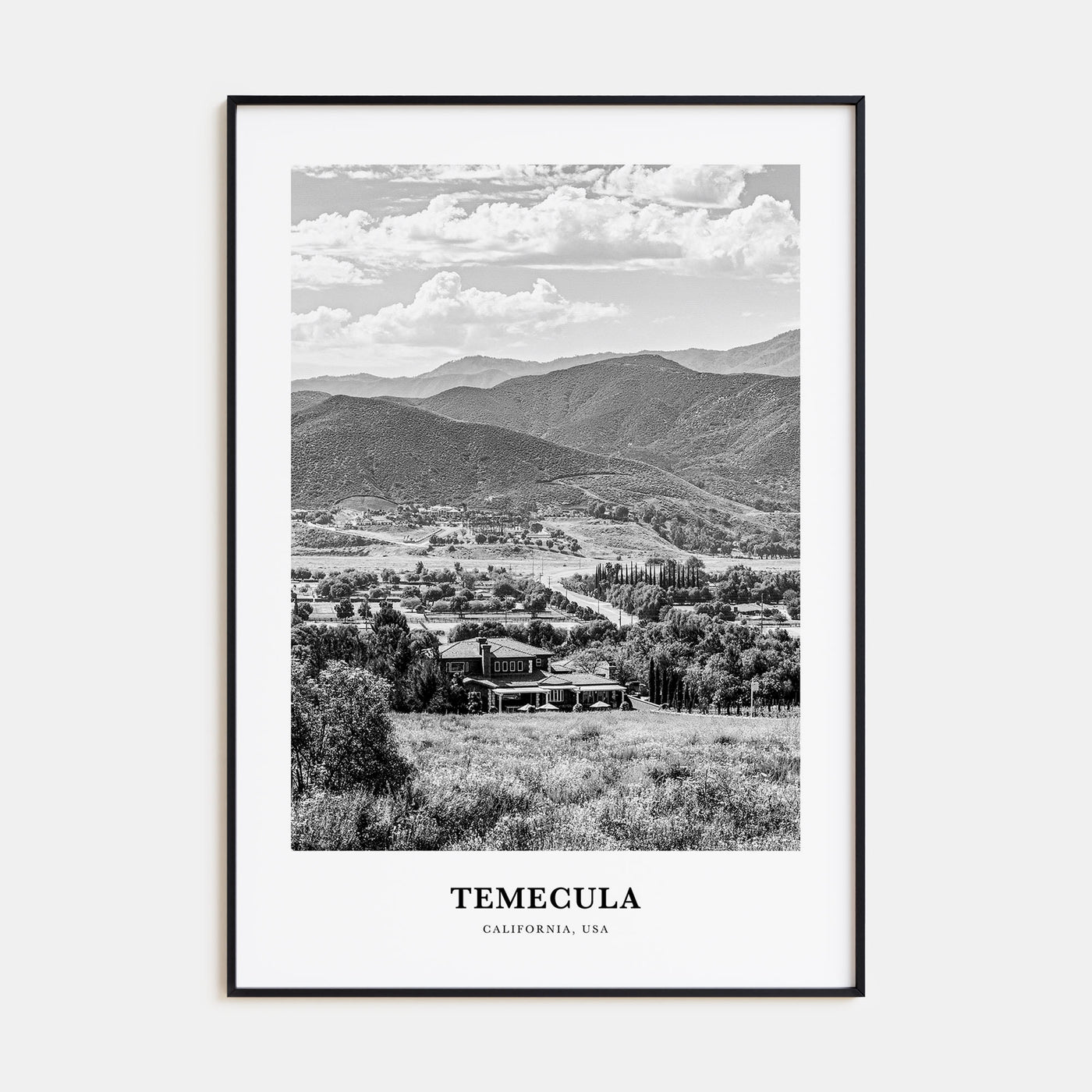 Temecula Portrait B&W Poster