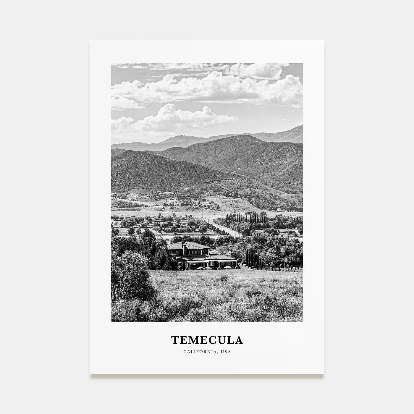 Temecula Portrait B&W Poster