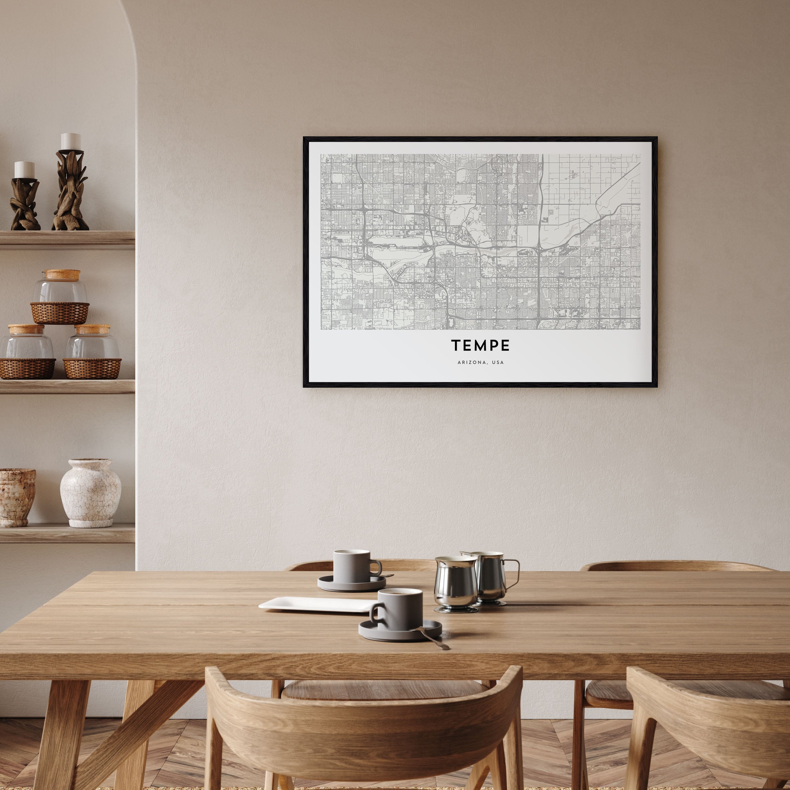 Tempe Map Landscape Poster