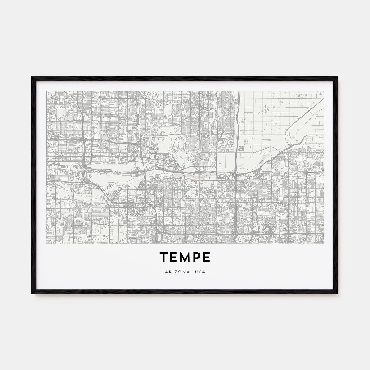 Tempe Map Landscape Poster