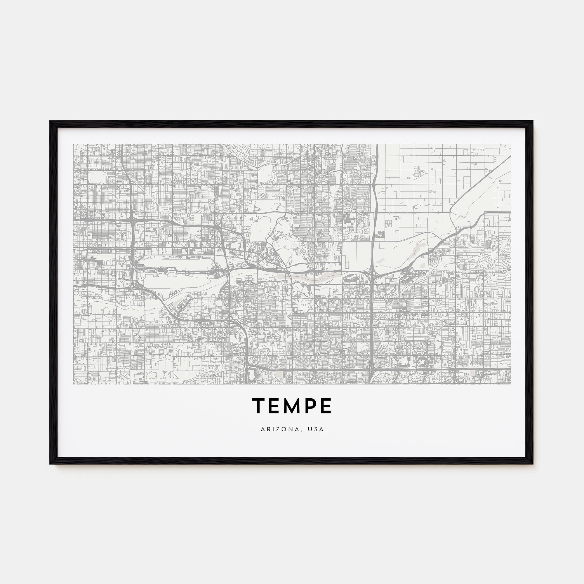 Tempe Map Landscape Poster