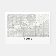 Tempe Map Landscape Poster