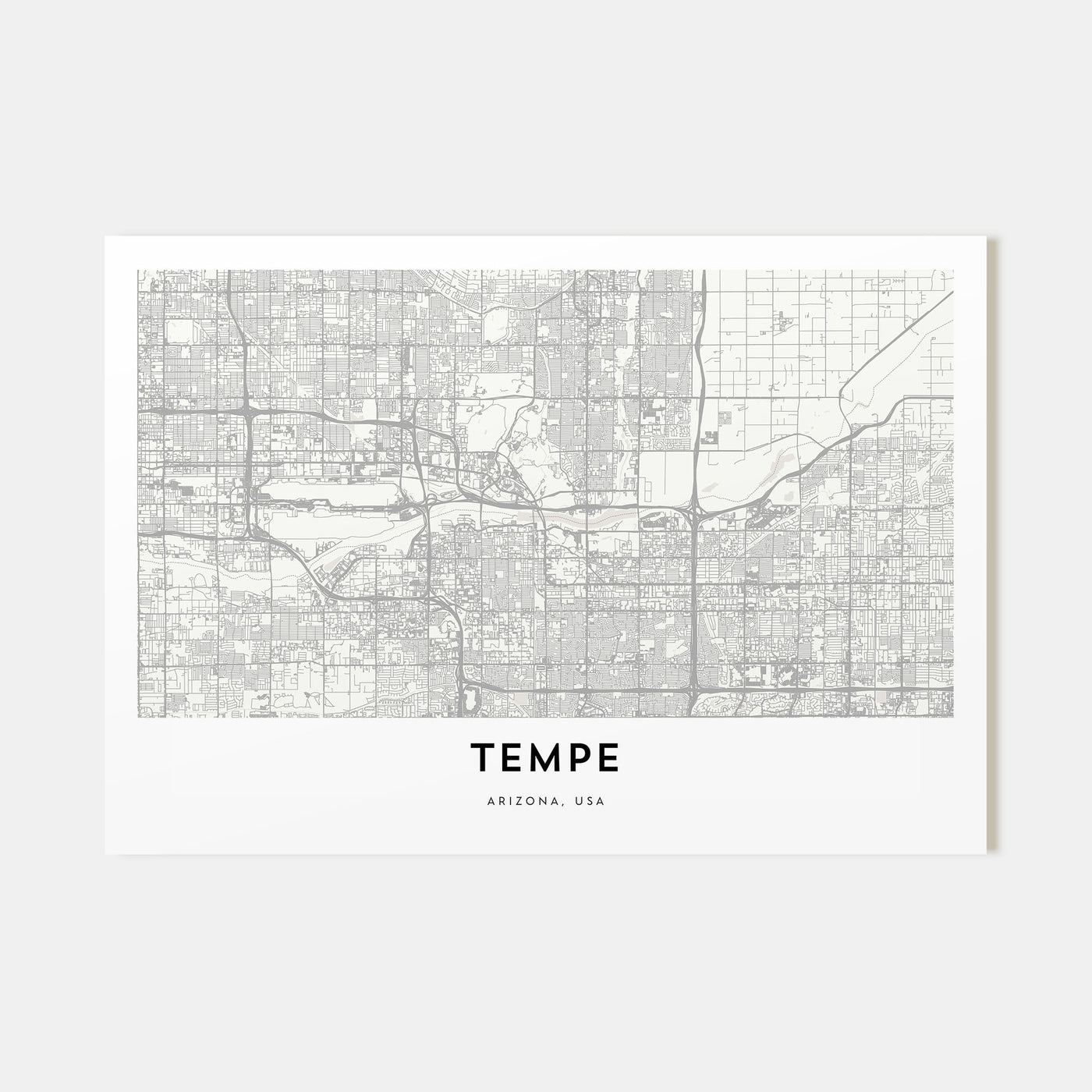 Tempe Map Landscape Poster