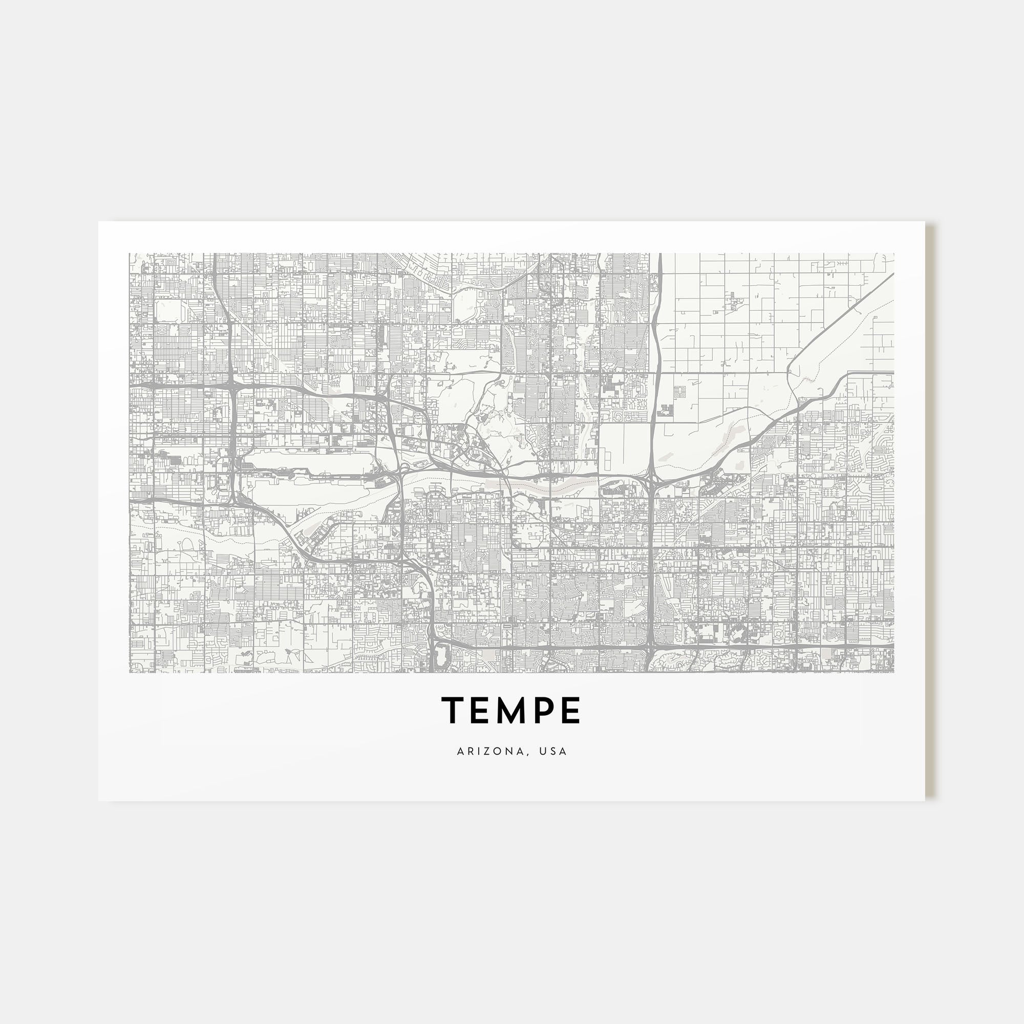 Tempe Map Landscape Poster