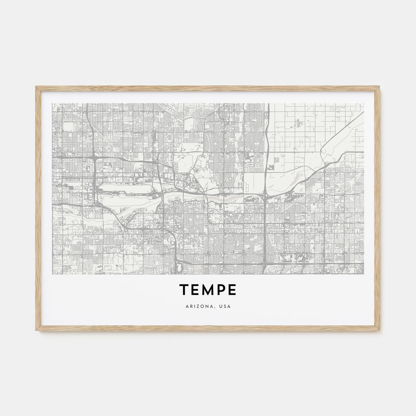 Tempe Map Landscape Poster
