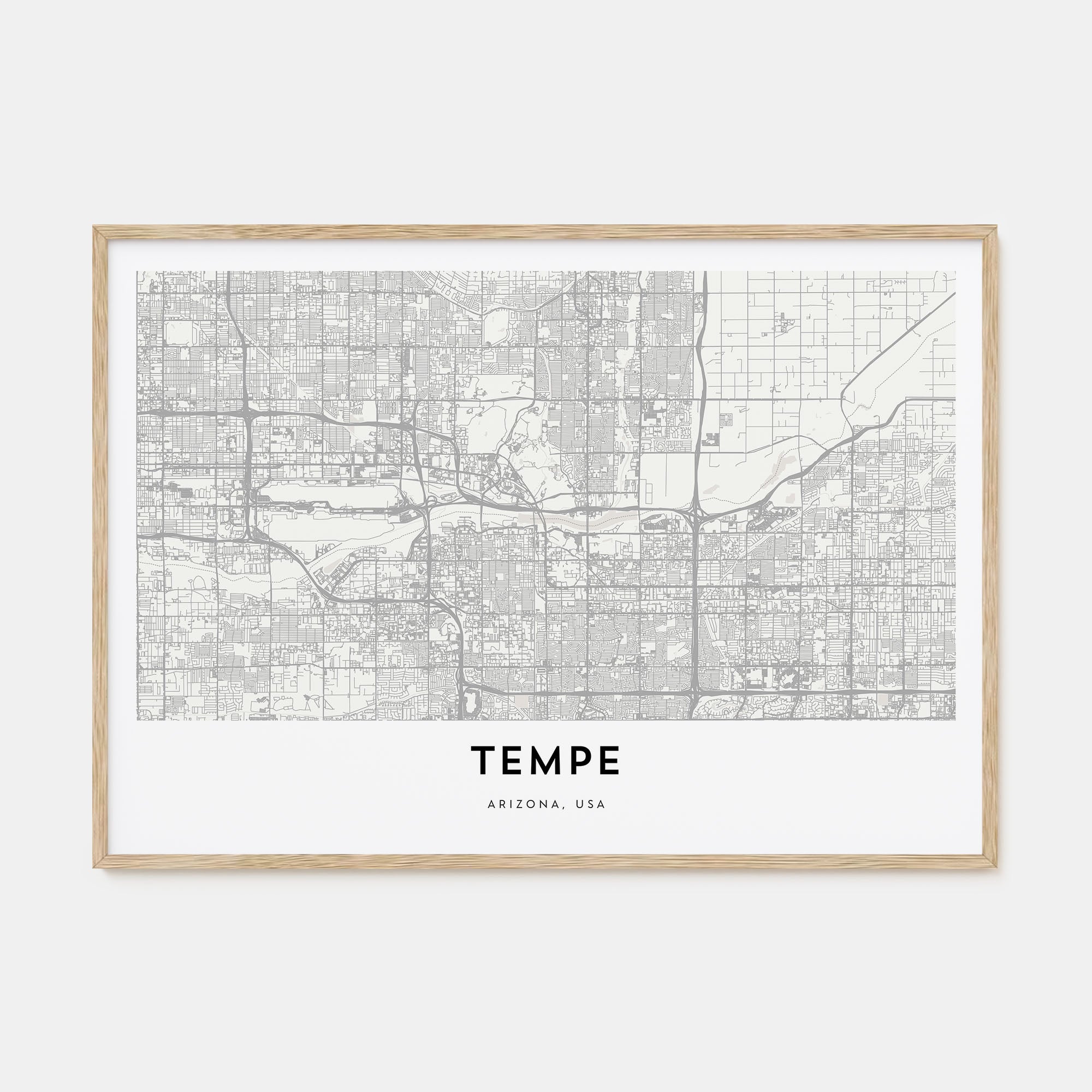 Tempe Map Landscape Poster
