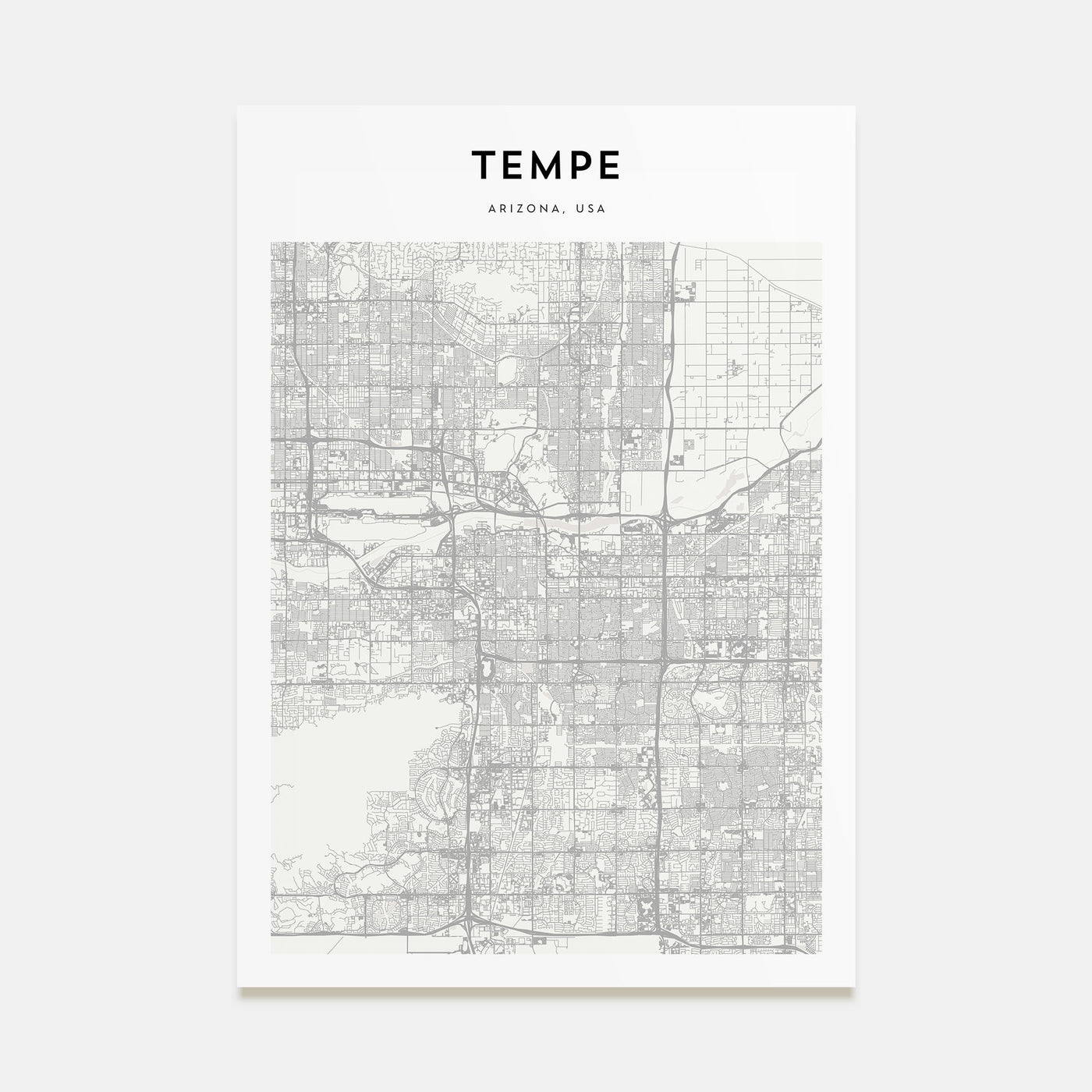Tempe Map Portrait Poster