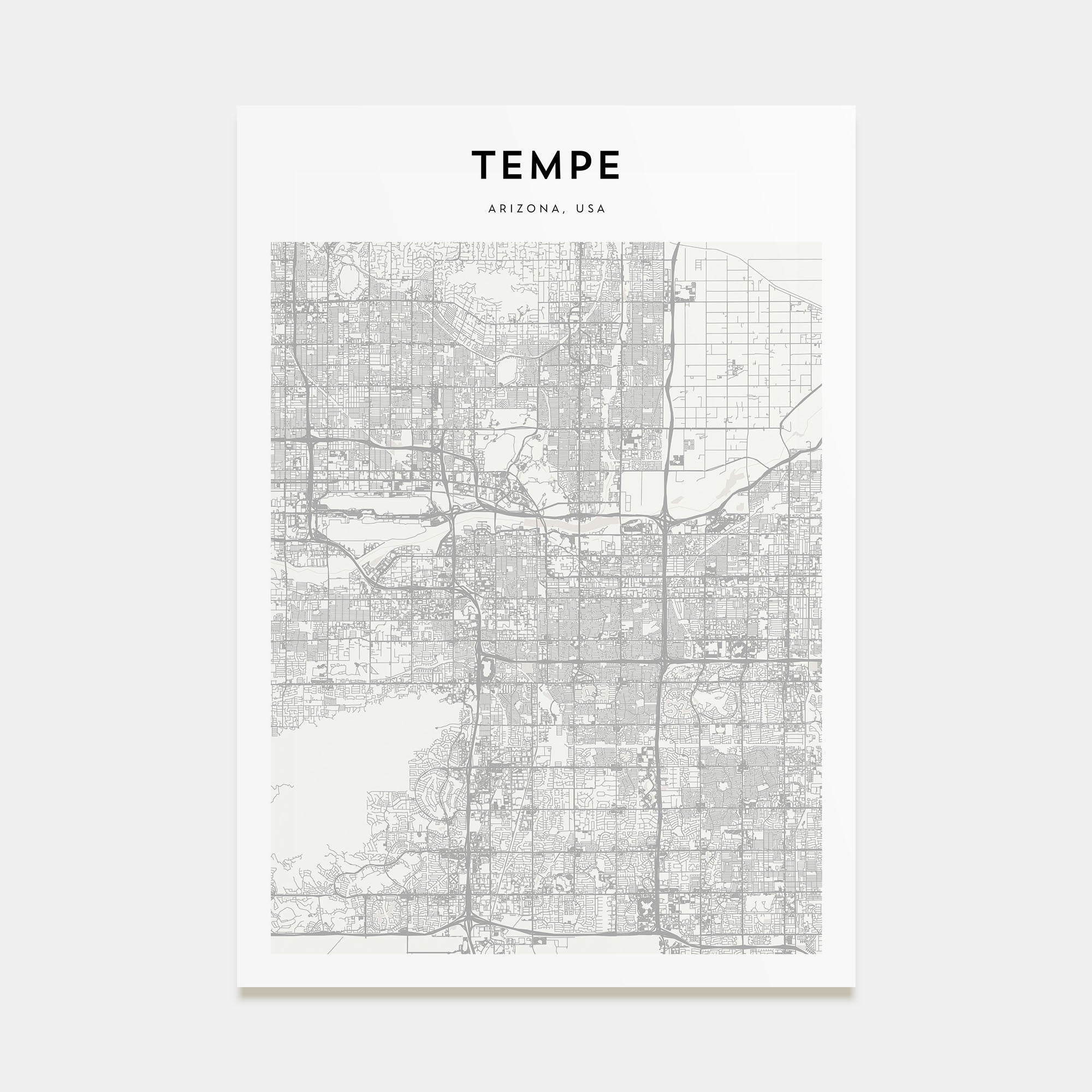 Tempe Map Portrait Poster