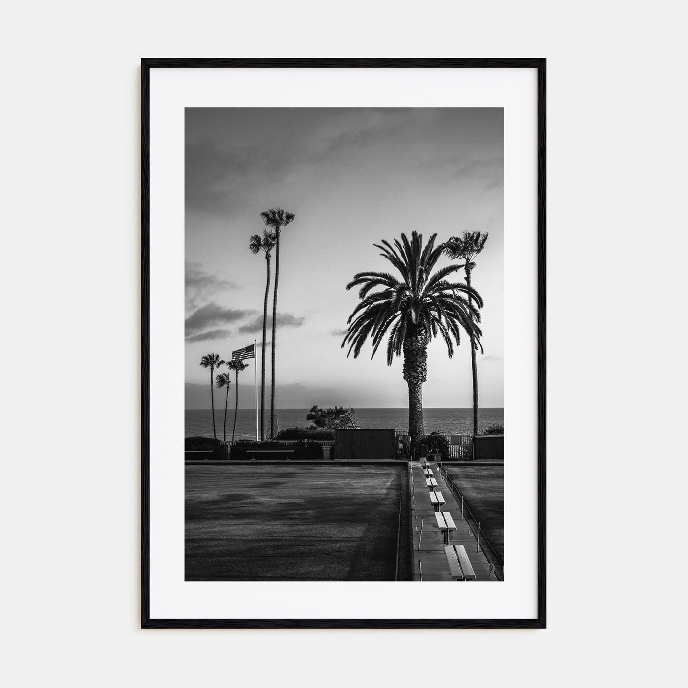 Tennis Court Photo B&W No 2 Poster
