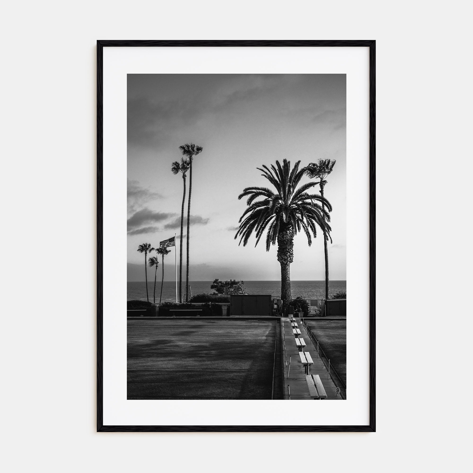 Tennis Court Photo B&W No 2 Poster