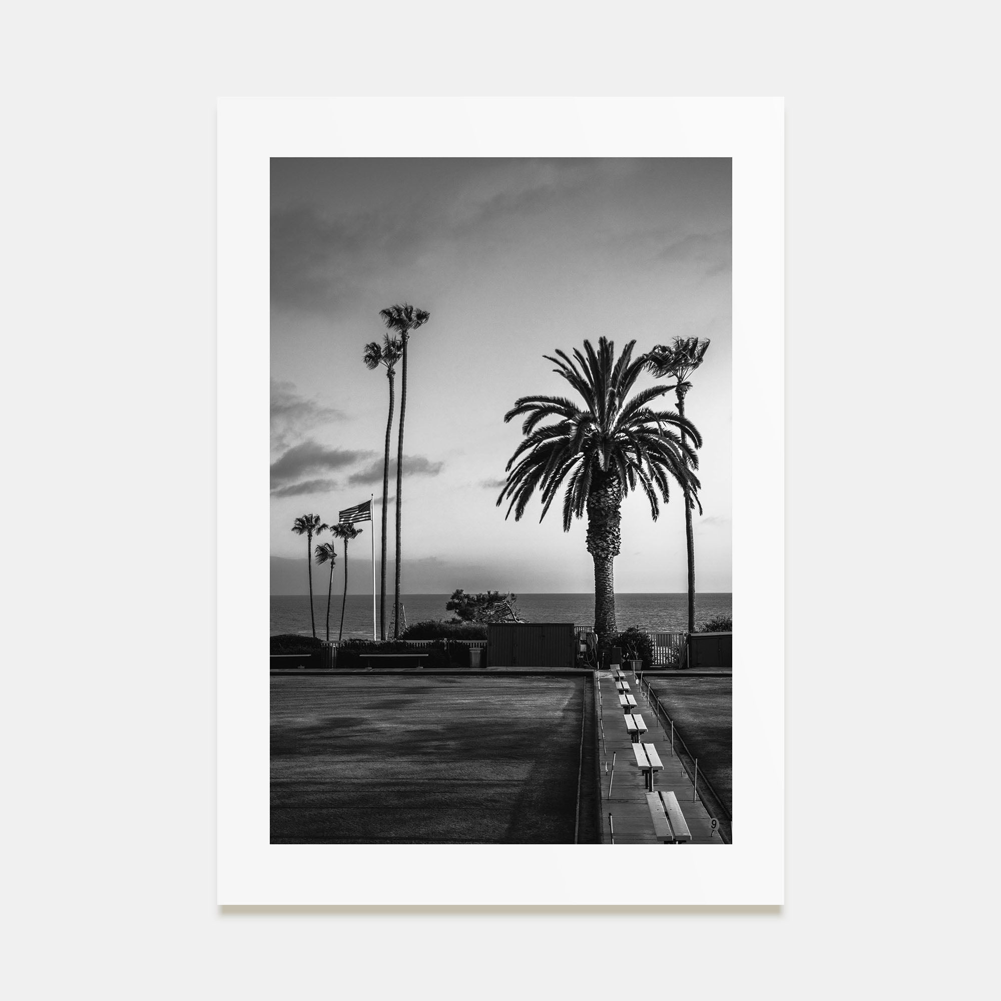 Tennis Court Photo B&W No 2 Poster