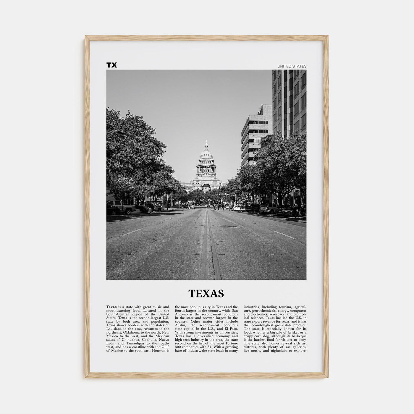 Texas Travel B&W No 2 Poster