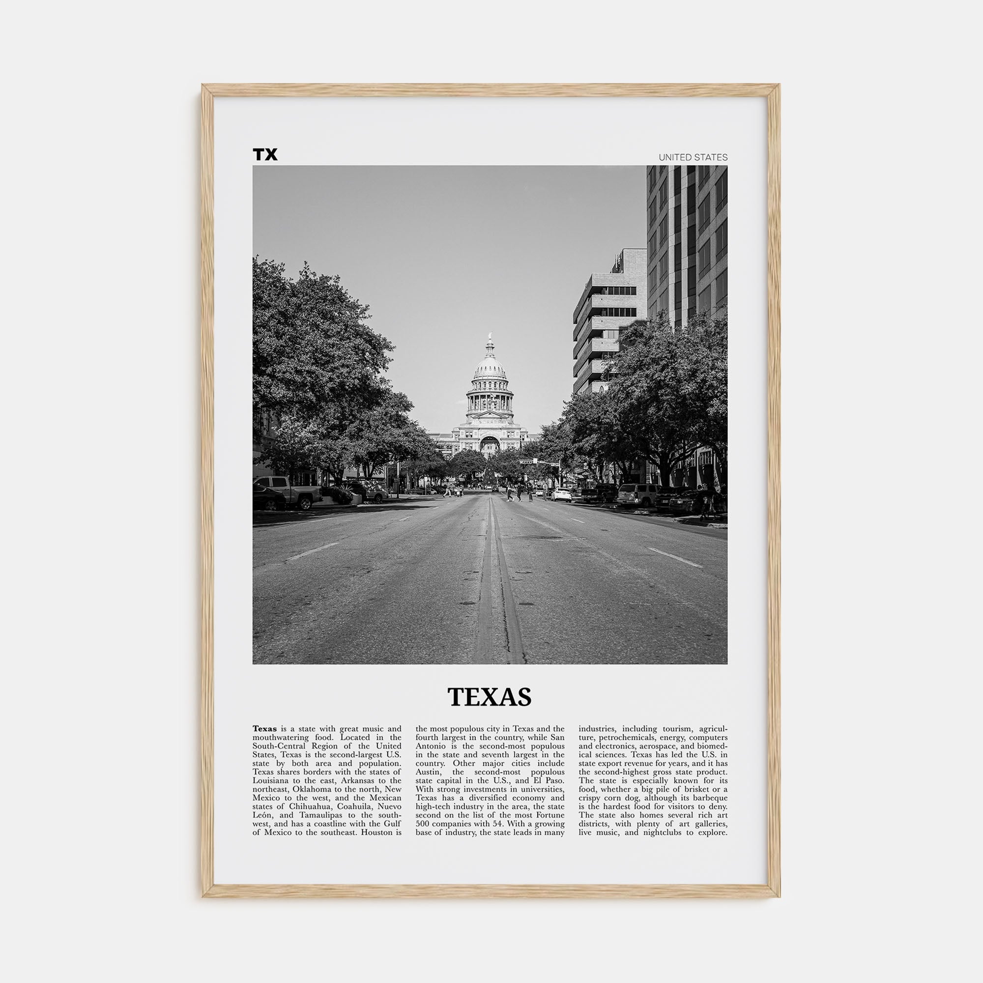 Texas Travel B&W No 2 Poster