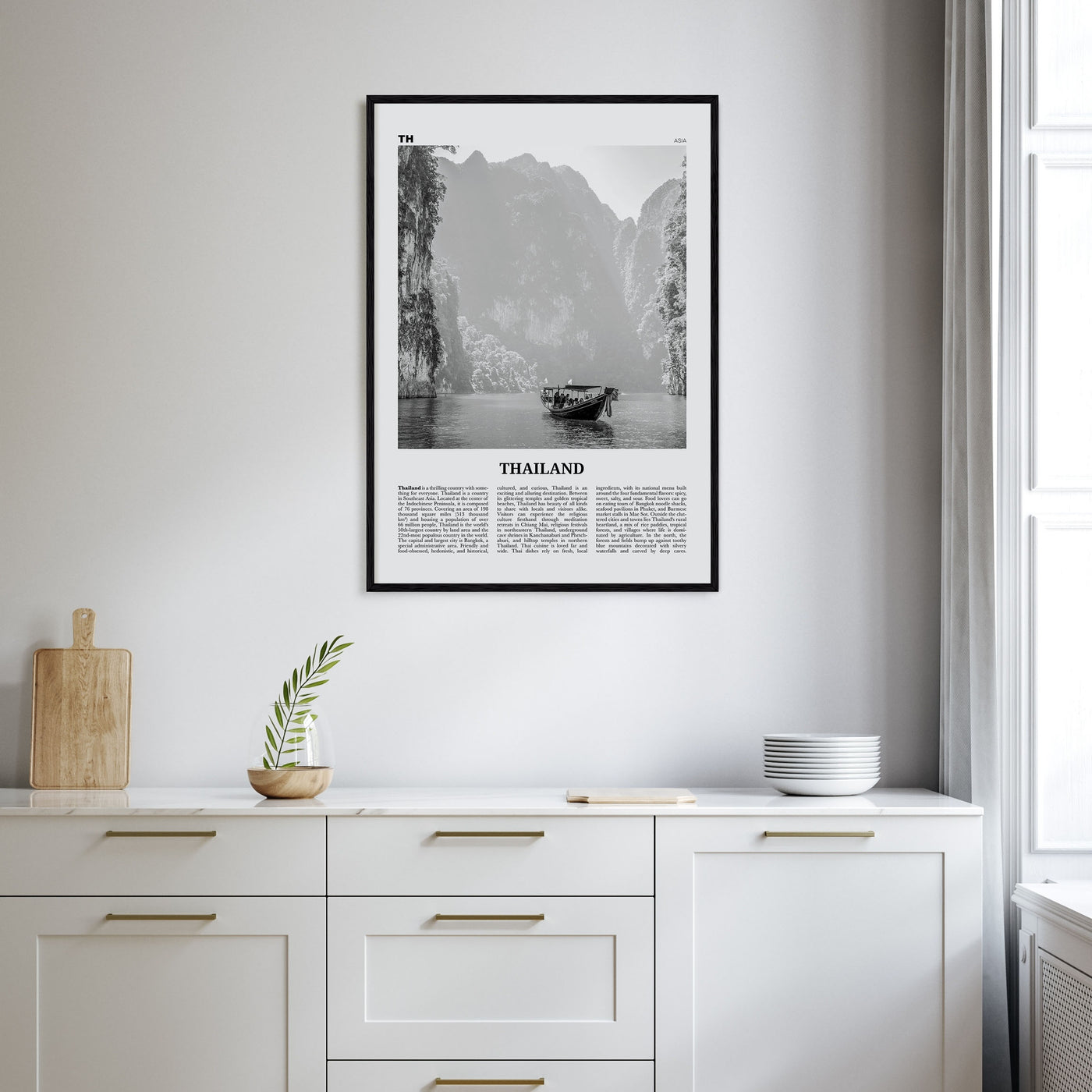 Thailand Travel B&W No 1 Poster