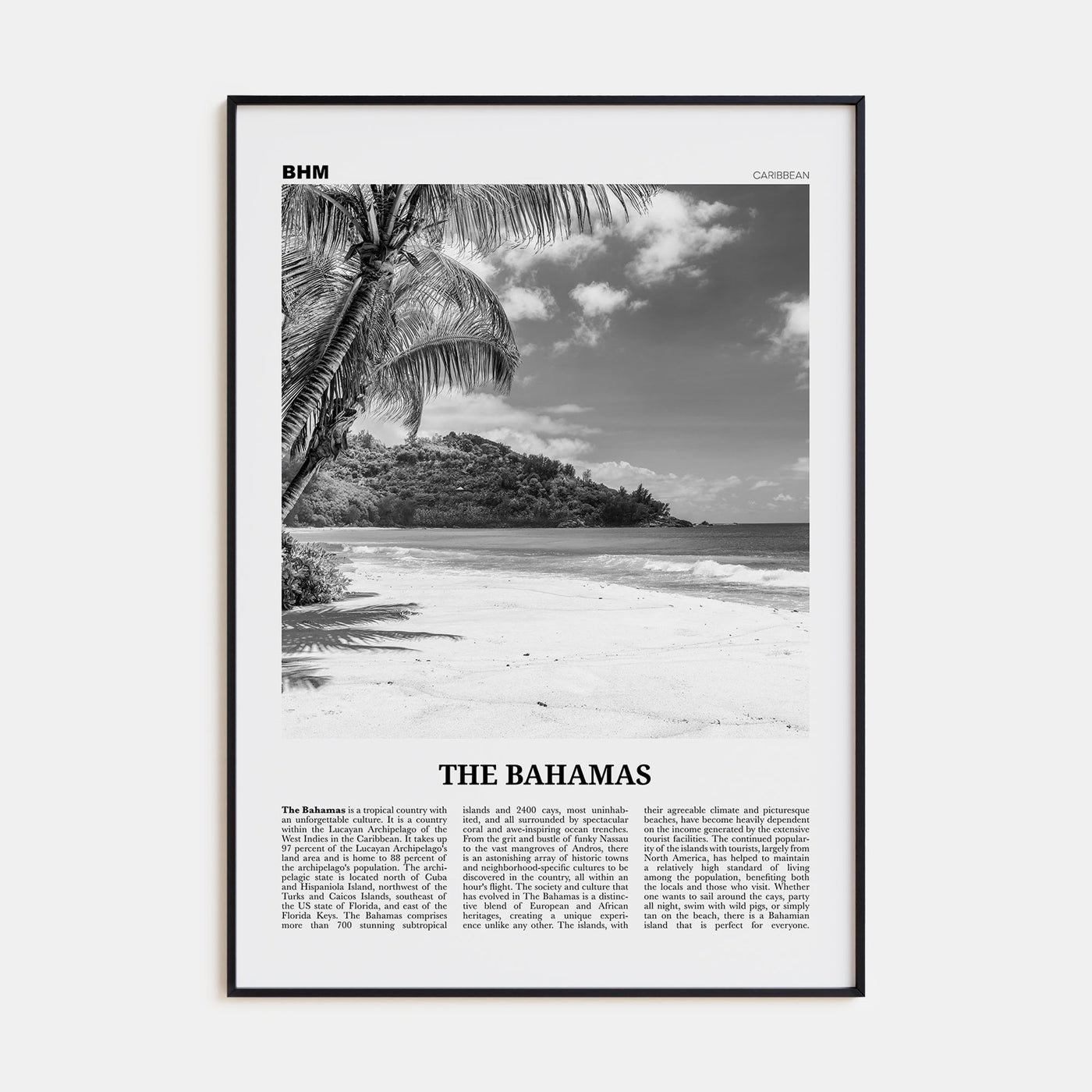 The Bahamas Travel B&W No 1 Poster